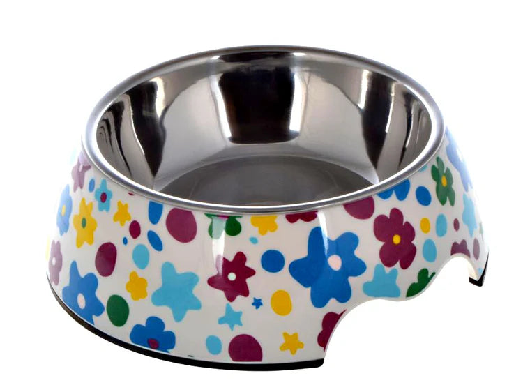 Lepets Mellamine Pet Bowl - Butterfly pet bowl Le Pets Flowers