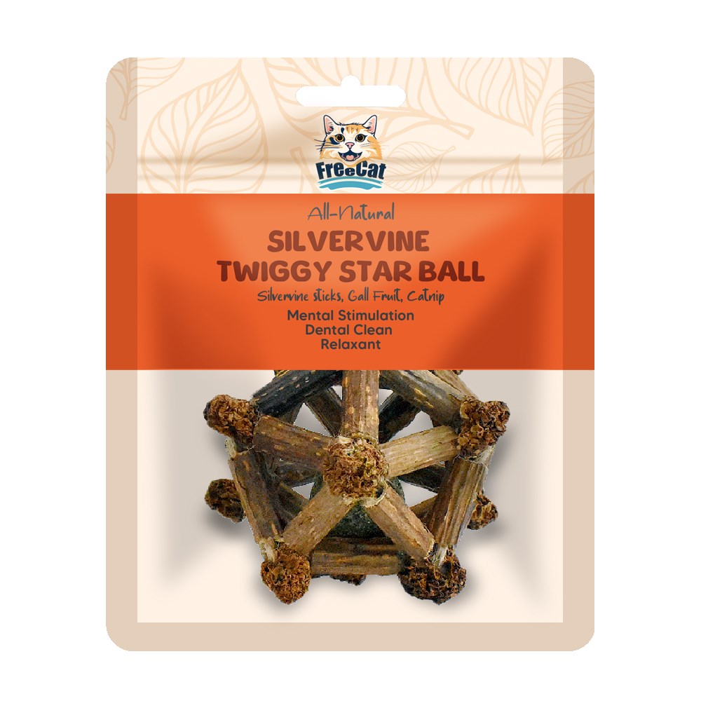 Freecat All Natural Silvervine Twiggy Star Ball -1pc
