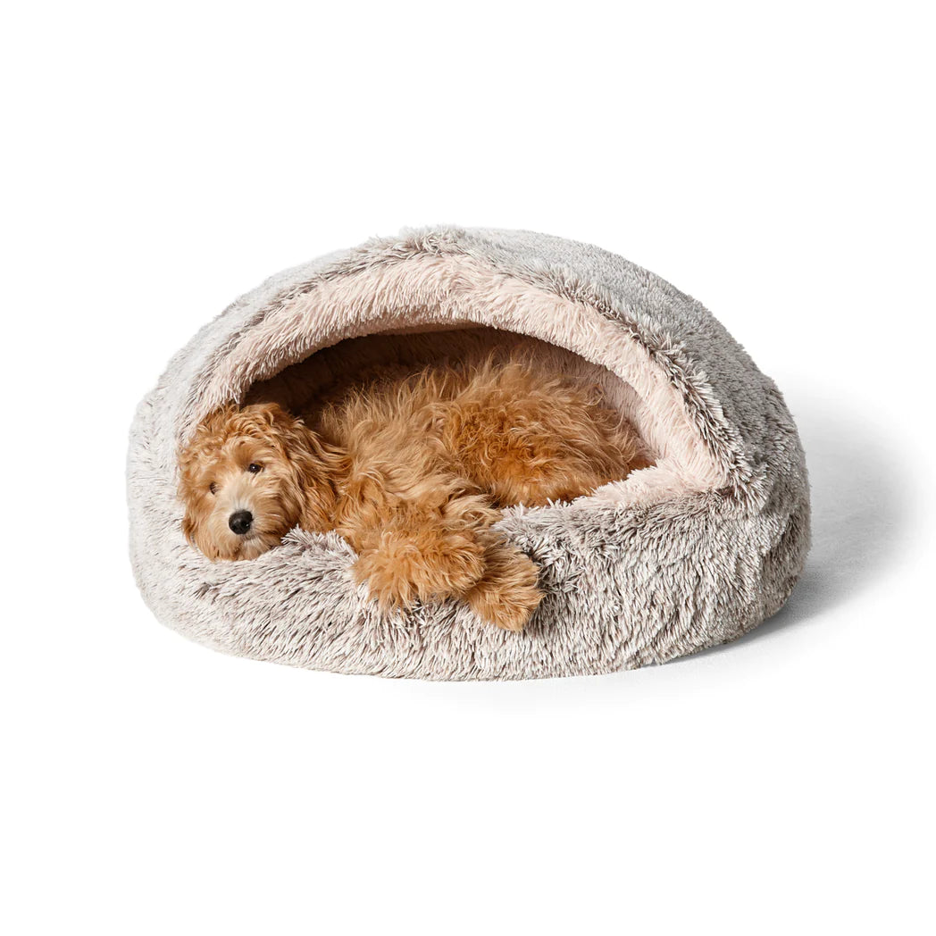 Snooza – Calming Hoodie Cuddler – Silver Fox pet bed Snooza Medium Mink