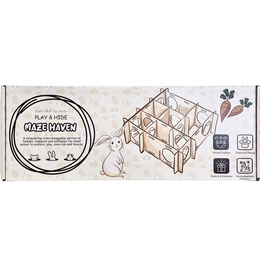 Nature Island Play & Hide Maze Haven for Rabbits Woofy and Whiskers