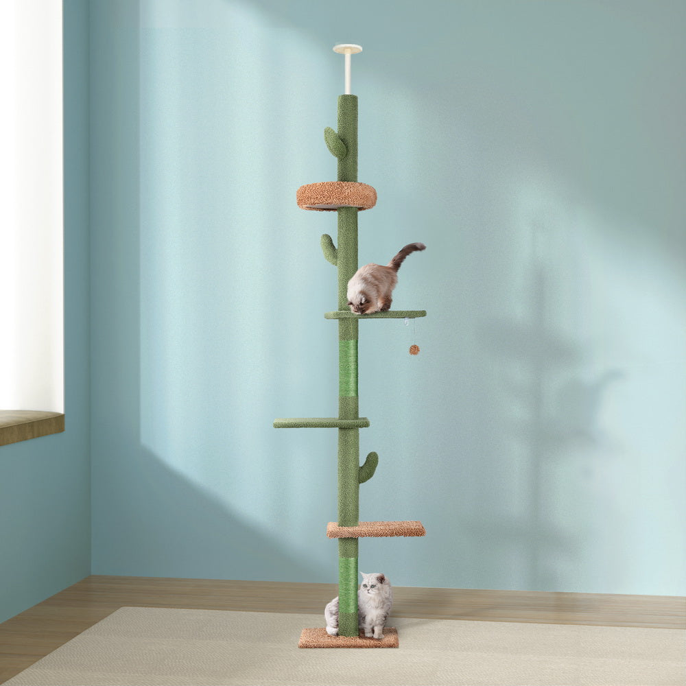 i.Pet Cat Tree Tower Scratching Post Scratcher Floor to Ceiling Cats Bed 290cm Pet Care > Cat Supplies > Cat Scratching Posts Ipet