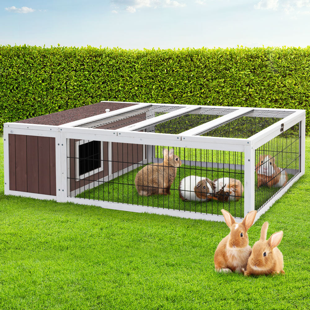 i.Pet Rabbit Hutch 124cm x 90cm x 35cm Chicken Coop Large Outdoor Wooden Run Cage House Pet Care > Coops & Hutches > Small Animal Habitats & Cages Woofy and Whiskers