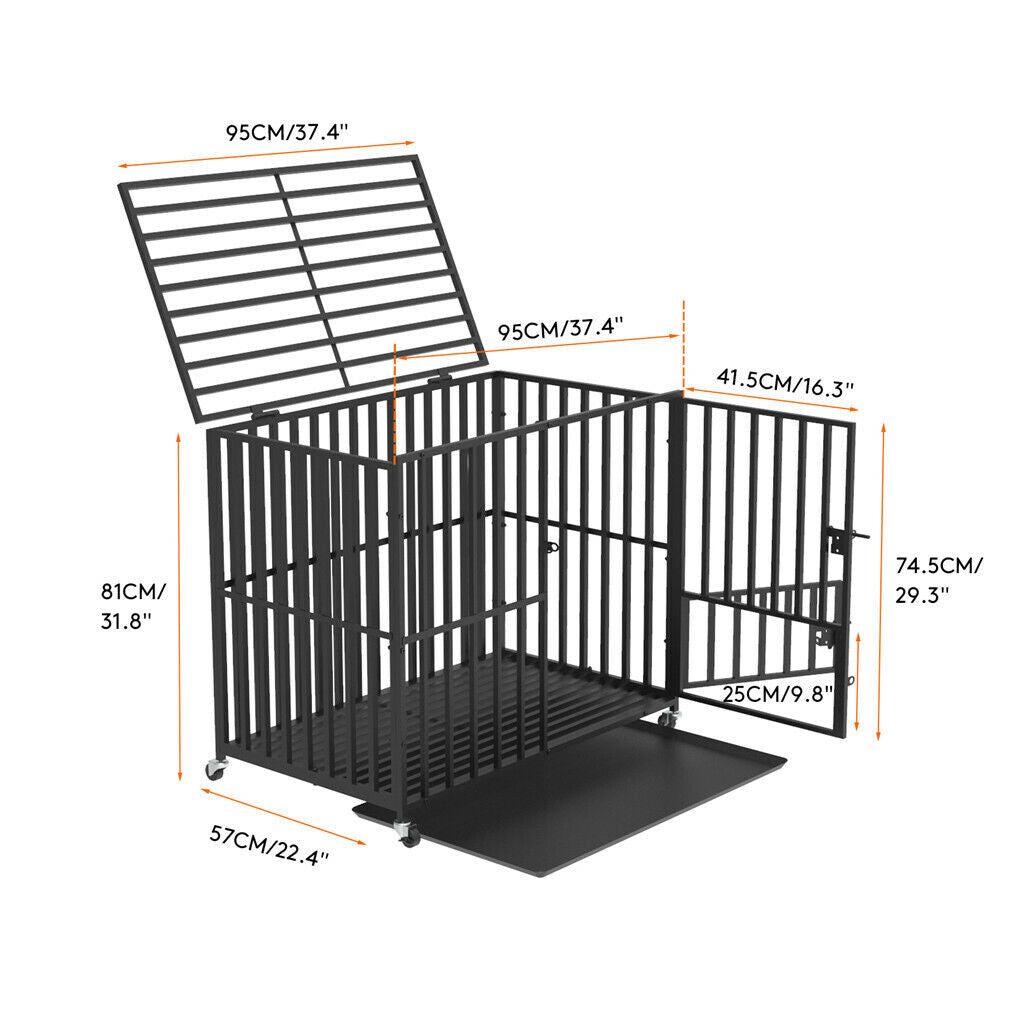38 Heavy Duty Dog Cage Large XL XXL Pet Kennel on Wheels Pet Care > Dog Supplies > Dog Kennels Woofy and Whiskers