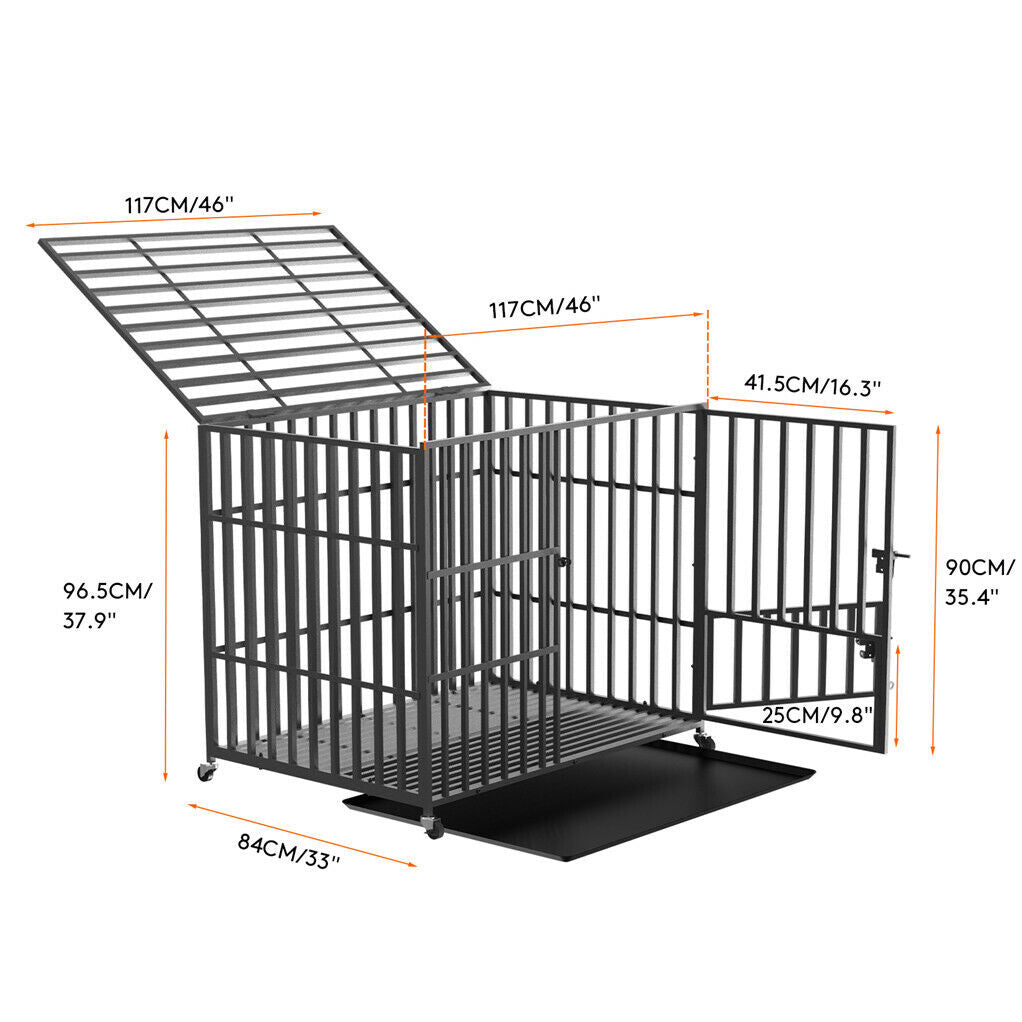 46 XXL Heavy Duty Dog Cage Jumbo Large Pet Kennel on Wheels Pet Care > Cat Supplies > Cat Carriers & Crates Woofy and Whiskers