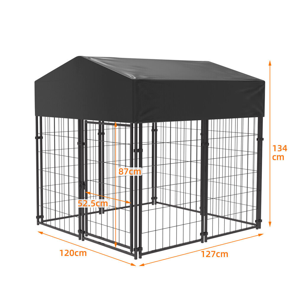 Outdoor Dog Kennel XS Pet Cage with Roof & Cover 127x120x134cm Pet Care > Dog Supplies > Dog Kennels Woofy and Whiskers