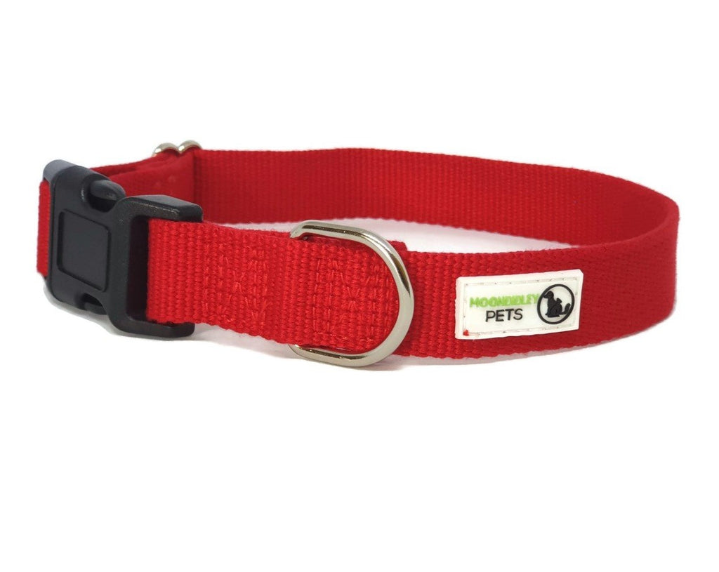 100% Pure Bamboo Fibre Dog Collar Plastic Buckle - Moondidley Pets X-Small Red Pet Care > Cleaning & Maintenance > Pet Grooming Supplies Woofy and Whiskers
