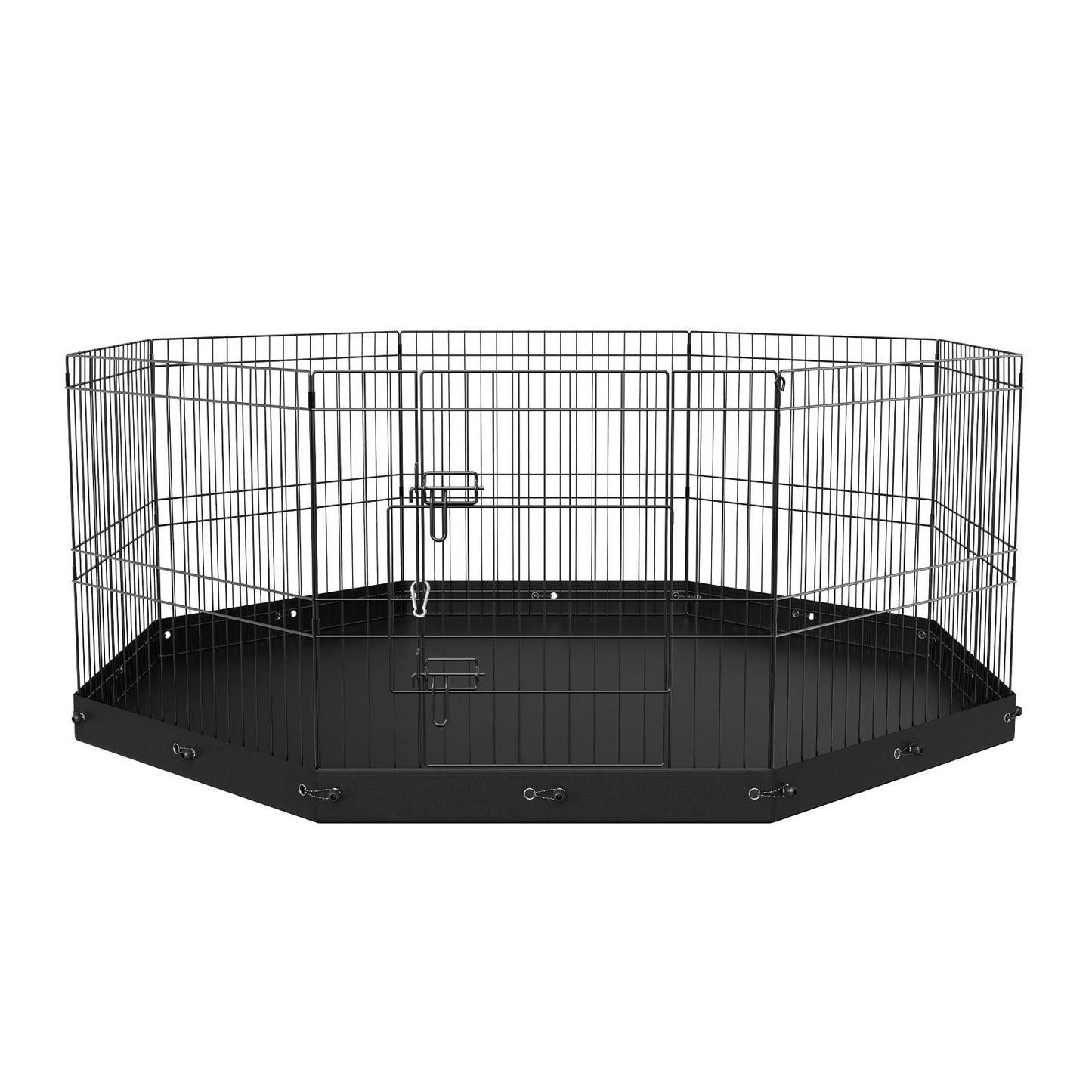 Dog Playpen, 8 Panels Foldable Metal Dog Exercise Pen with Bottom Pad, 24" H Pet Fence Puppy Crate Kennel with Ground Stakes, Indoor Outdoor Dog Pen for Small Medium Pets, for Camping, Yard Pet Care > Dog Supplies > Dog Playpens & Gates Woofy and Whiskers