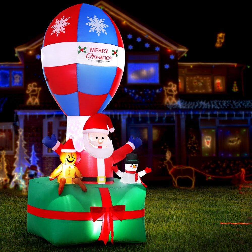 Jingle Jollys Christmas Inflatable Santa in Ballon 2.8M Height LED Decorations Illuminated Occasions > Christmas > Christmas Clothing Woofy and Whiskers