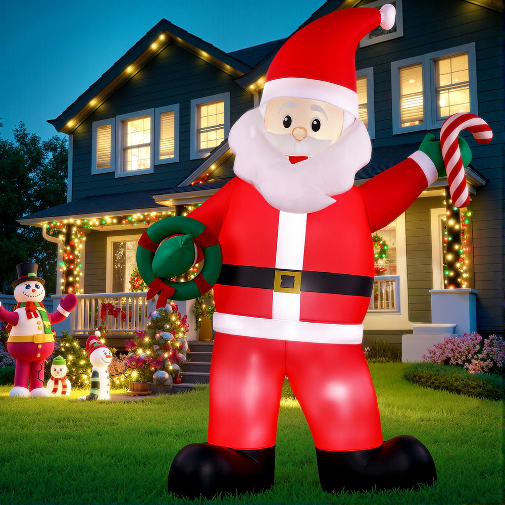 Jingle Jollys Christmas Inflatable Giant Santa 3.8M Height LED Illuminated Decorations Occasions > Costumes > Costumes & Accessories Woofy and Whiskers