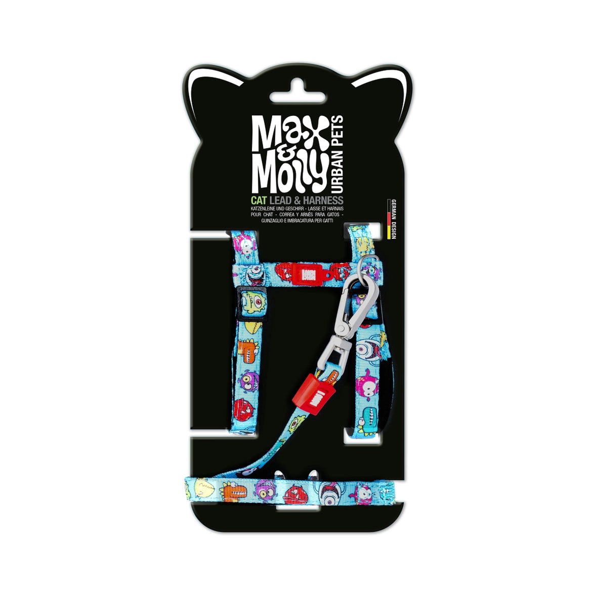 Max and Molly Cat Harness leash Set - Little Monster1 Size cat harness Max & Molly Urban Pets