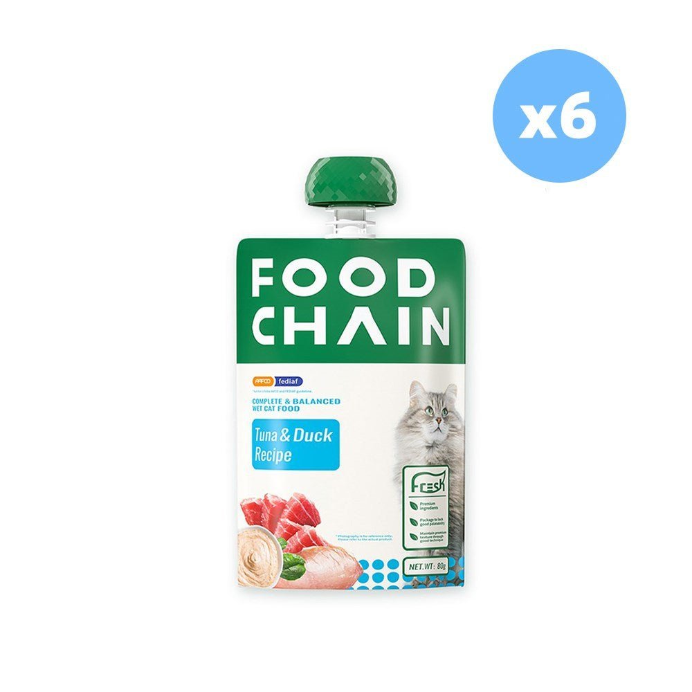 FOOD CHAIN Tuna & Duck Recipe Wet Cat Food 80gX6 Pet Care > Pet Food Food Chain