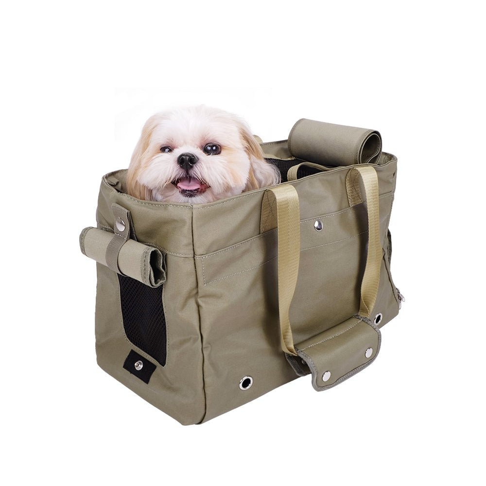 Ibiyaya Canvas Pet Carrier Tote for Cats & Dogs - Grey Pet Care > Dog Supplies > Dog Carriers & Crates Ibiyaya