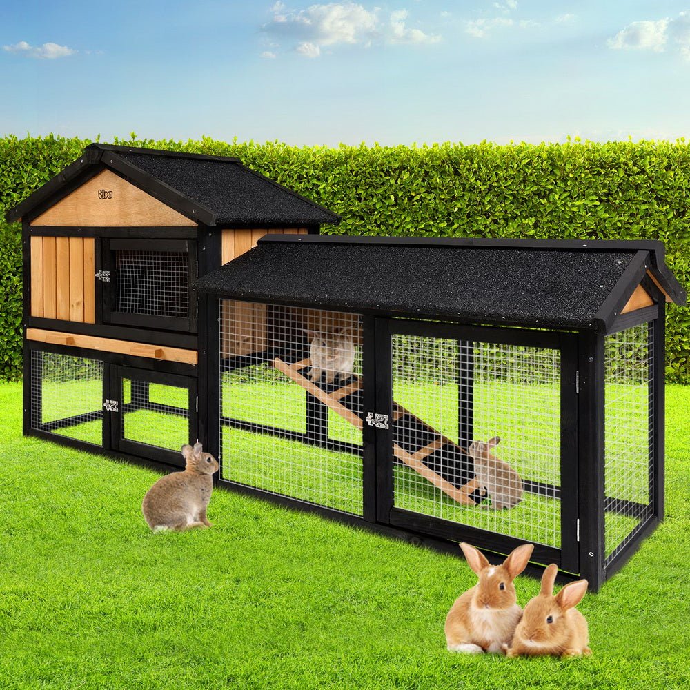 i.Pet Chicken Coop Rabbit Hutch 165cm x 43cm x 86cm Extra Large Run House Cage Wooden Outdoor Pet Care > Coops & Hutches > Small Animal Habitats & Cages Woofy and Whiskers