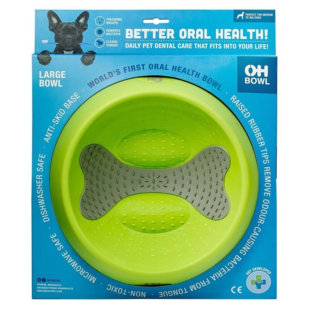 Lickimat Oh Bowl Woofy and Whiskers Green