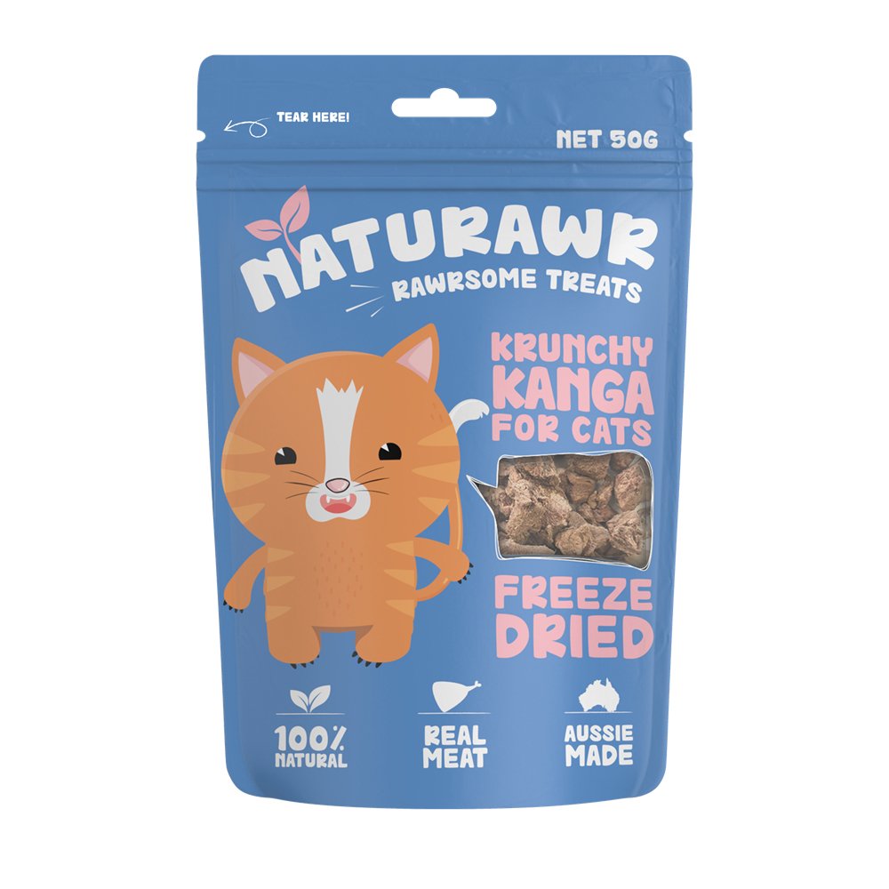 Naturawr Chunky Lamb for Cats 50g freeze dried cat treats Naturawr Krunchy Kanga