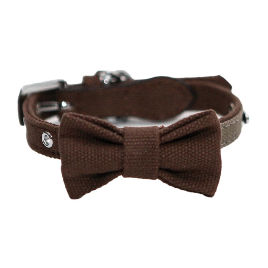 Rosewood TRUFFLE/TAUPE BOW COLLAR Dog Collar Rosewood