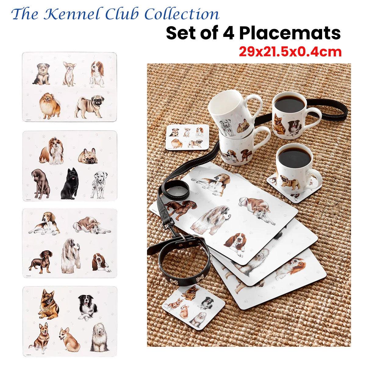 Set of 4 Kennel Club Table Placemats 29x21x0.4 cm placemat Kennel Club