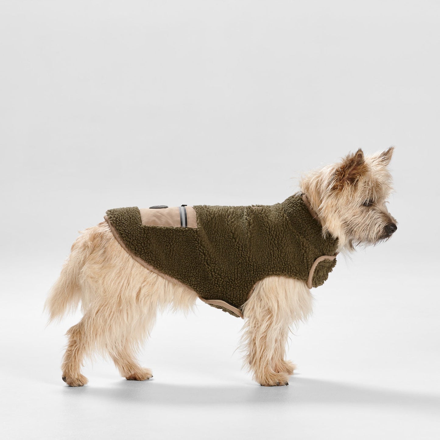 Snooza Wear – Teddy Pocket Coat – Khaki/Fawn Dog Apparel Snooza Large (L)
