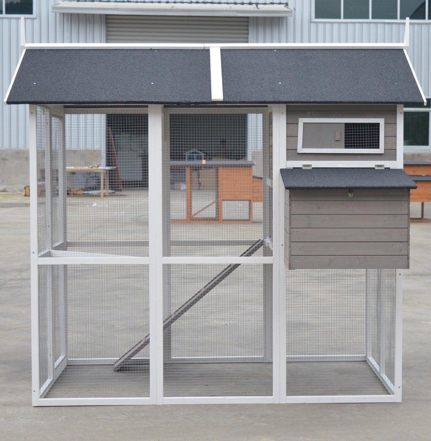 YES4PETS Grey XL Chicken Coop Rabbit Guinea Pig Hutch Ferret Hen Cat House Pet Care > Coops & Hutches YES4PETS