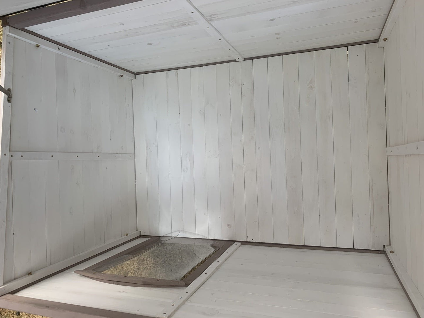 YES4PETS XXL Timber Pet Dog Kennel House Puppy Wooden Timber Cabin With Stripe White Wooden Dog Kennel YES4PETS