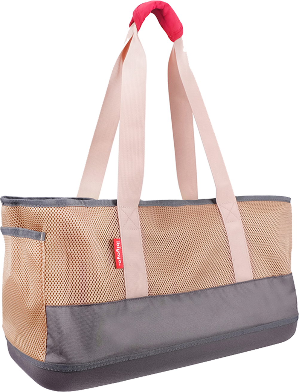 Ibiyaya Light Pet Carrier with Hardshell Base for Dachshunds & Long Pets - Khaki Pet Carrier Ibiyaya