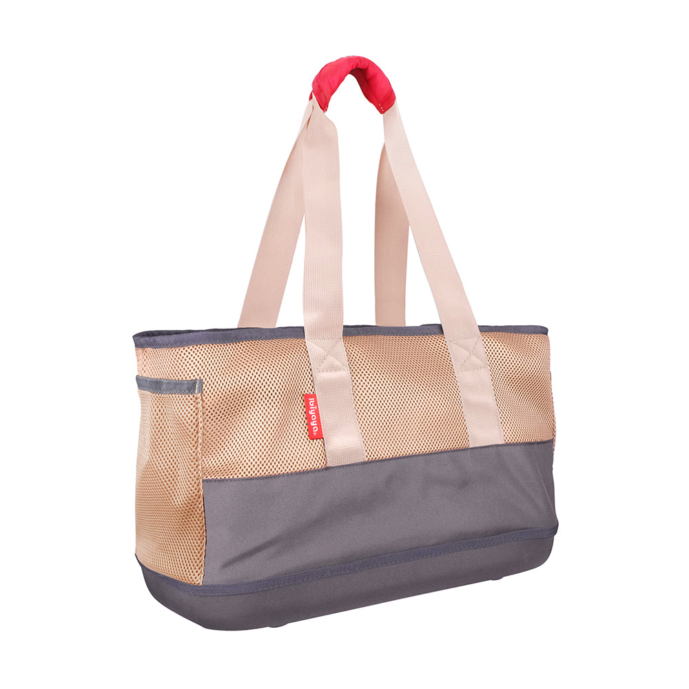 Ibiyaya Light Pet Carrier with Hardshell Base for Dachshunds & Long Pets - Khaki Pet Carrier Ibiyaya