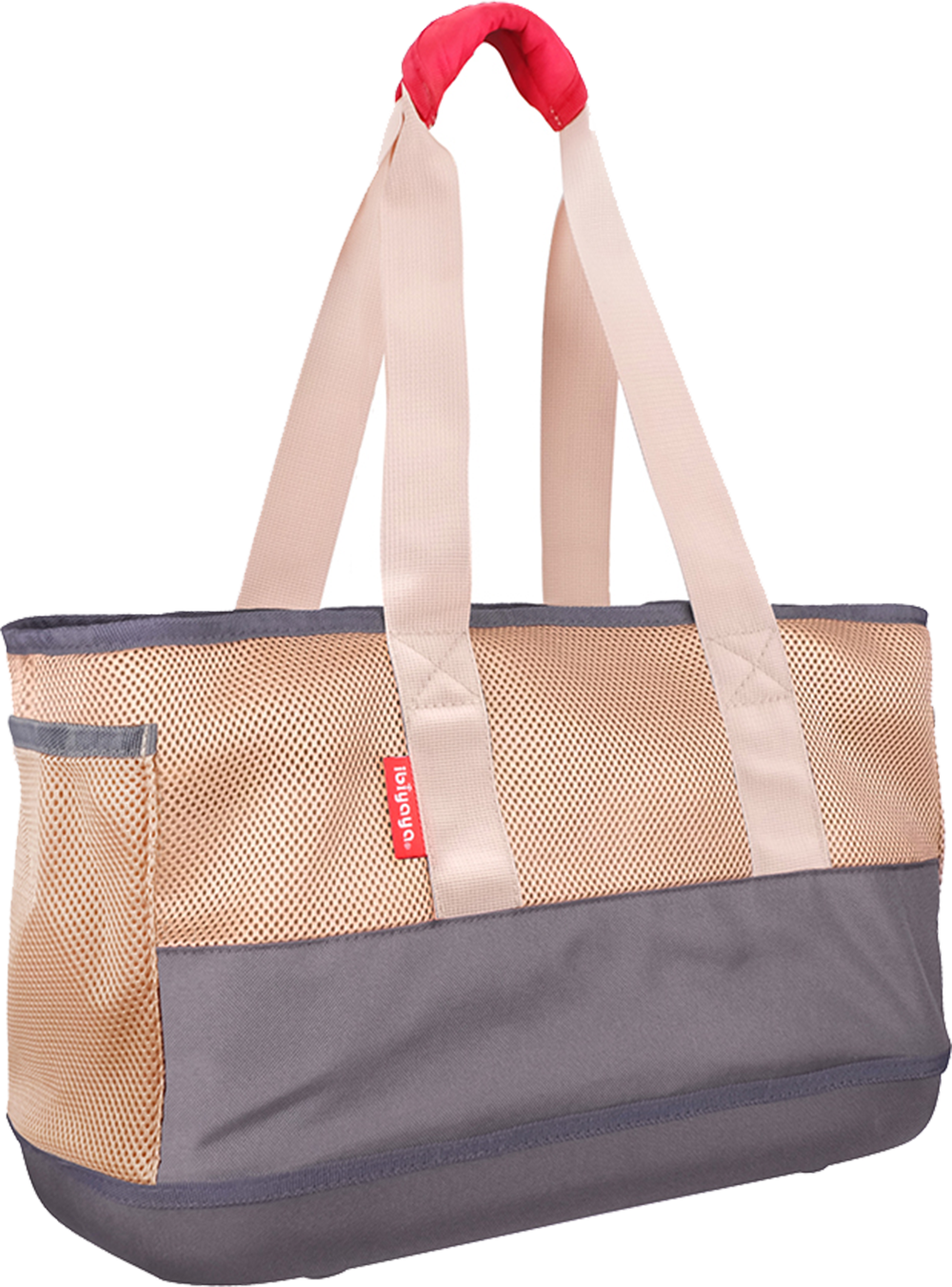 Ibiyaya Light Pet Carrier with Hardshell Base for Dachshunds & Long Pets - Khaki Pet Carrier Ibiyaya