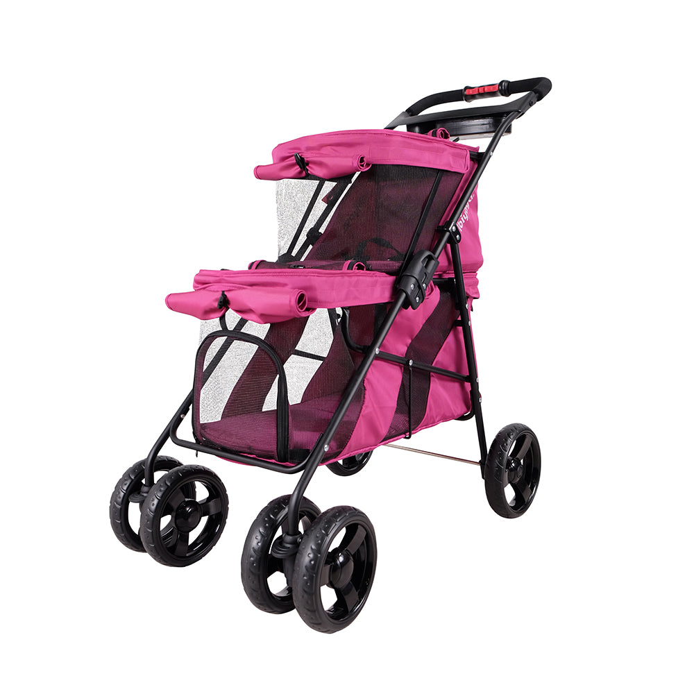 Ibiyaya Double Decker Pet Stroller – Silver Gray pet stroller Ibiyaya