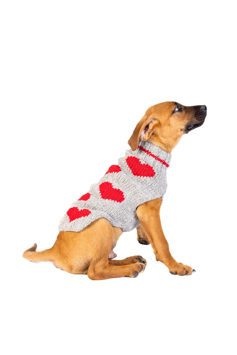 Chilly Dog Red Hearts Dog Sweater (Large) Woolen dog jumper chilly dog