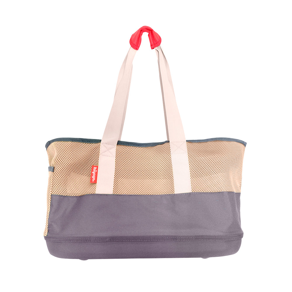 Ibiyaya Light Pet Carrier with Hardshell Base for Dachshunds & Long Pets - Khaki Pet Carrier Ibiyaya