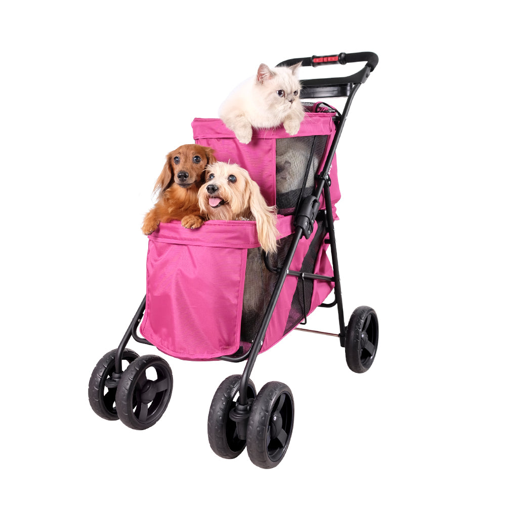 Ibiyaya Double Decker Pet Stroller – Silver Gray pet stroller Ibiyaya