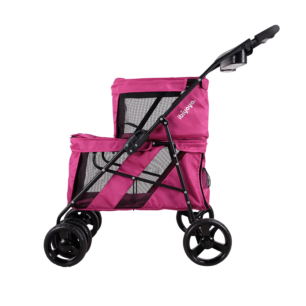 Ibiyaya Double Decker Pet Stroller – Silver Gray pet stroller Ibiyaya