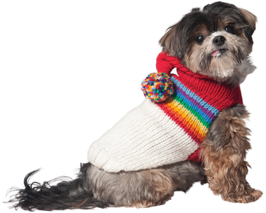 Vintage Ski Hoodie Hand knitted dog jumper Woofy and Whiskers XS