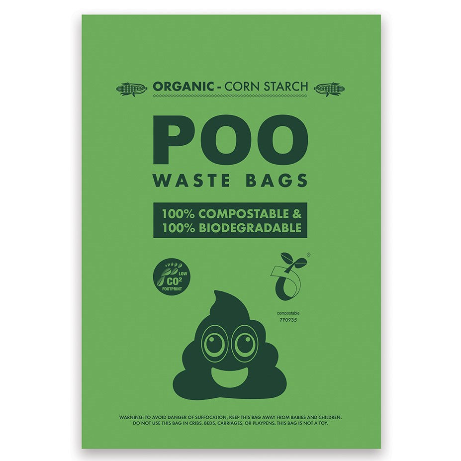 POO 100% Compostable &amp; Biodegradable Waste Bags -60 bags eco friendly biodegradable dog poop bags Mpets
