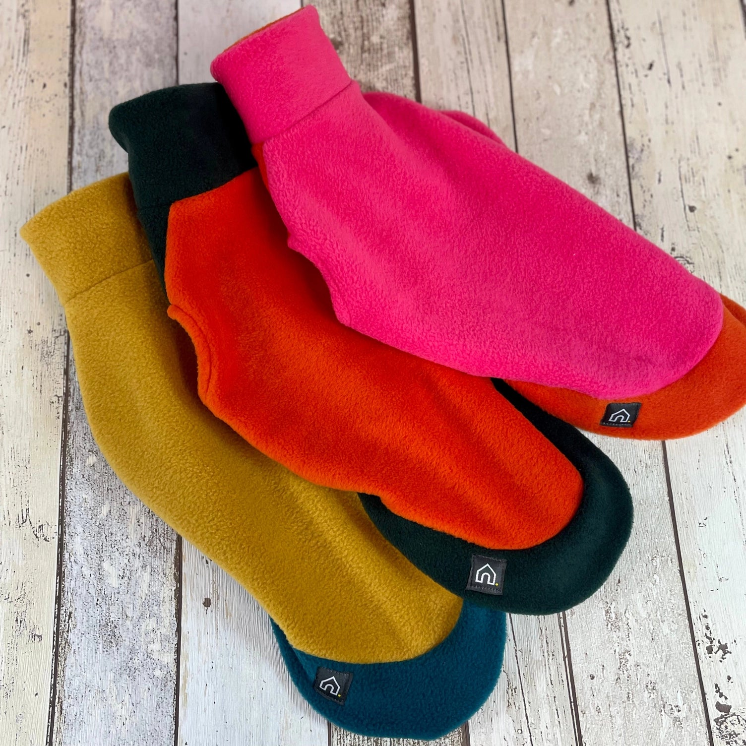 Two-Tone Dachshund Fleece Jumper preorder for winter Woofy and Whiskers hot pink