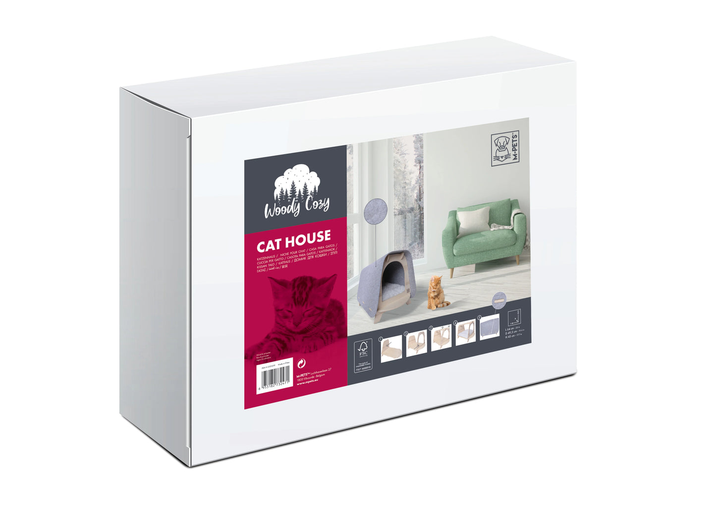 M-PETS Woody Cozy Cat House Cat bed Mpets