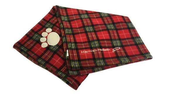 Blue Tartan Dog Blanket Hamish McBeth Red