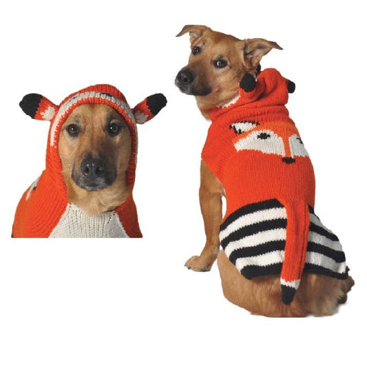 Chilly Dog Hand Knitted Foxy Dog Hoodie CHILLY DOG LLC S