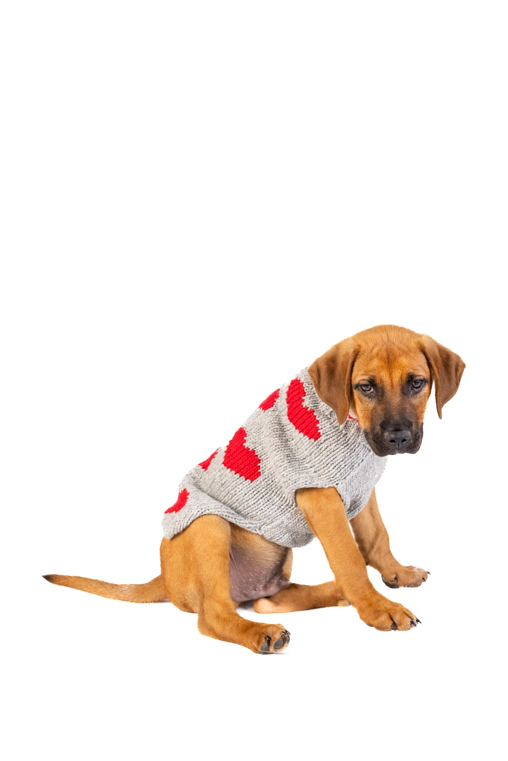 Chilly Dog Red Hearts Dog Sweater (Large) Woolen dog jumper chilly dog