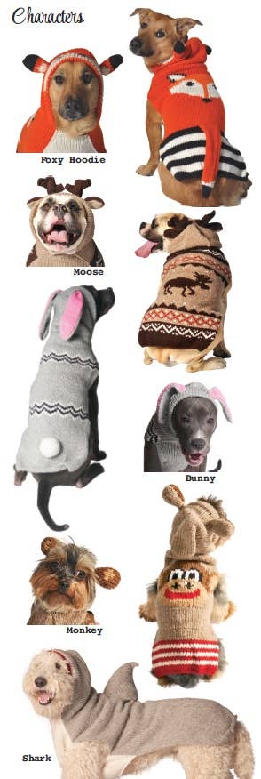 Chilly Dog Hand Knitted Foxy Dog Hoodie CHILLY DOG LLC