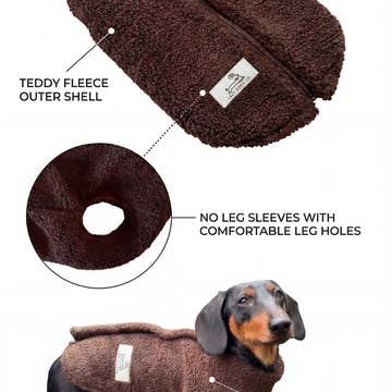 Paw Print Boutique Teddy Fleece Doxie Coat-Exclusive pre-order Dog Apparel Lazy Doxi Co