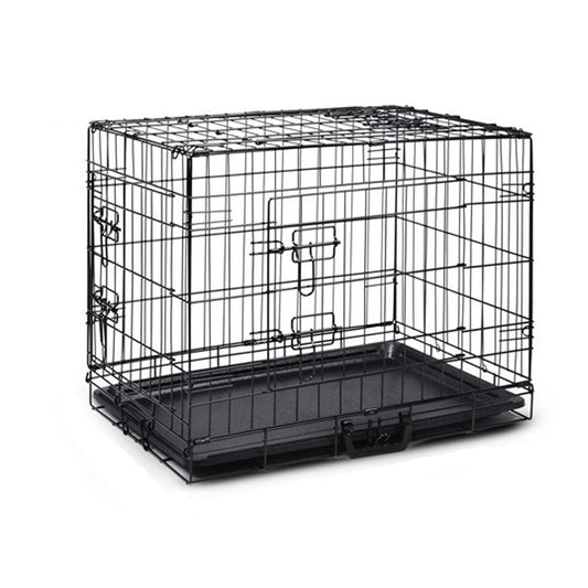 42" Portable Pet Dog Cage Collapsible Metal Crate Kennel Pet Care > Dog Supplies > Dog Kennels Woofy and Whiskers