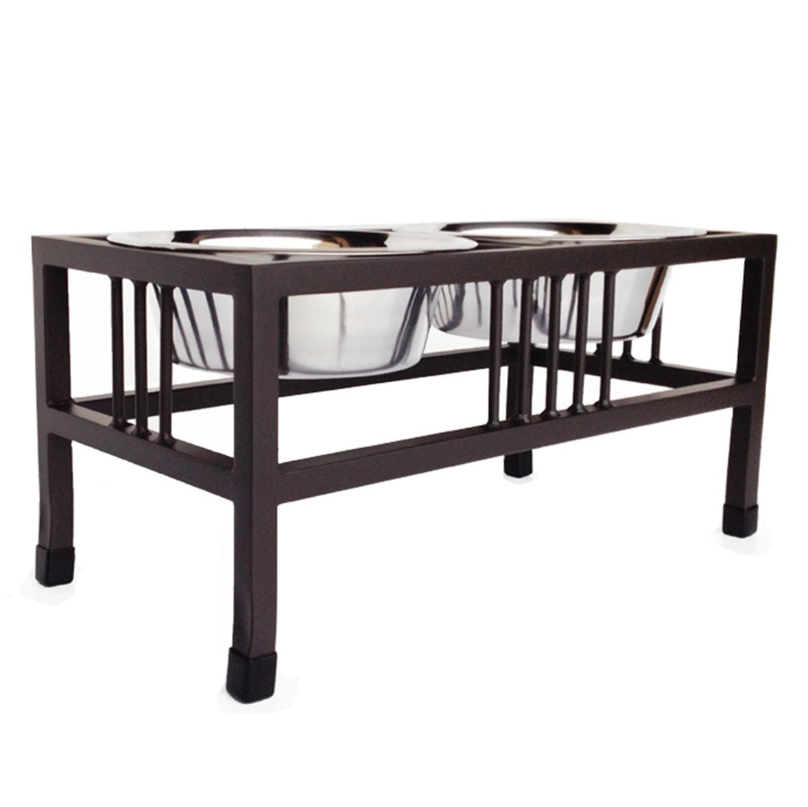 Baron Double Dog Diner Heavy duty double doog bowl Pets shop Small Black