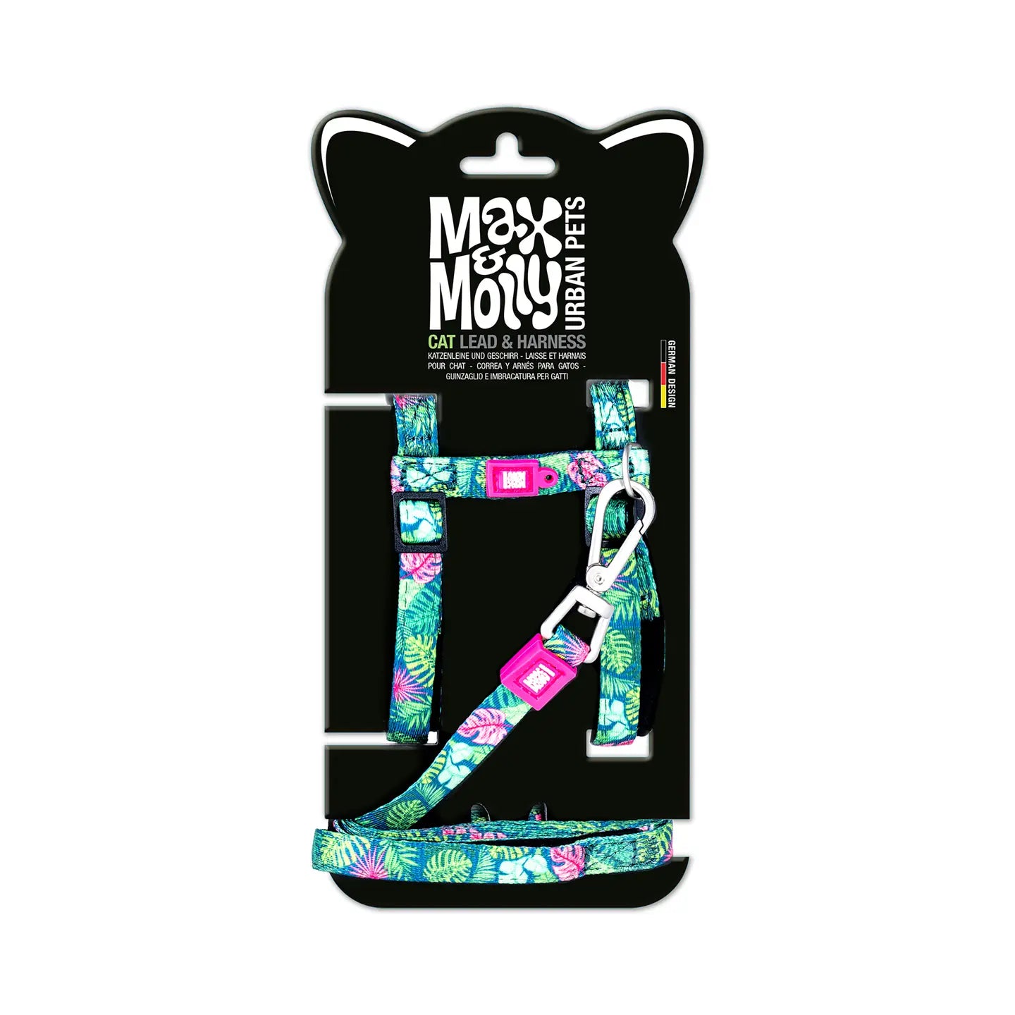 Max and Molly Cat Harness leash Set - Little Monster1 Size cat harness Max & Molly Urban Pets Tropical