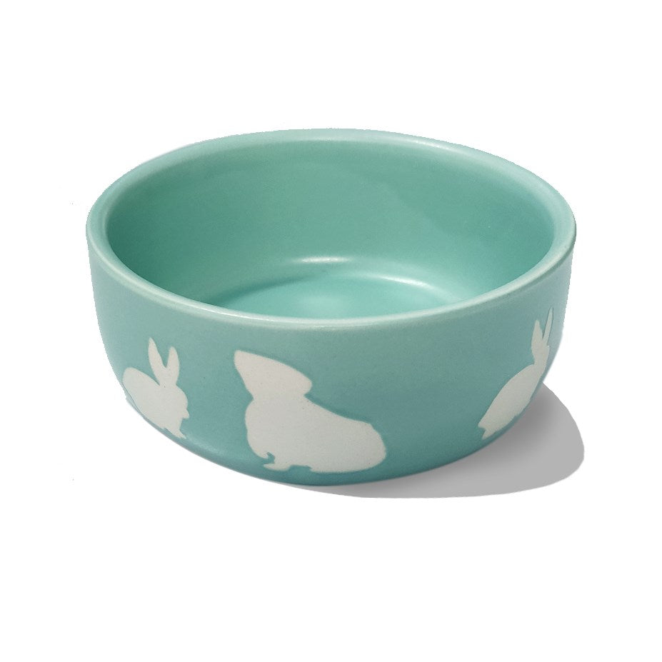 Rabbit & Guinea Pig Print Ceramic Bowl Woofy and Whiskers