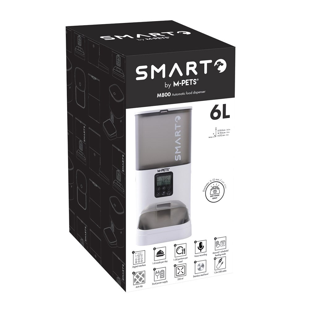 SMARTO M800 6L Automatic Food dispenser Woofy and Whiskers