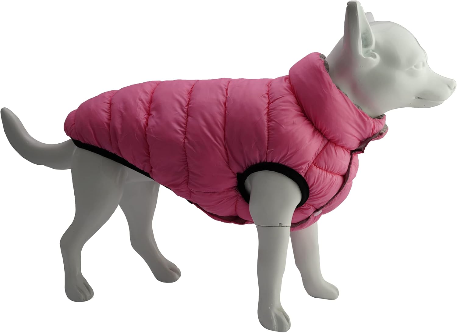 Dan & Sam Reversible Dog Puffer Jacket, Pink/Grey 25cm - Warmth and Comfort, Breathable, Lightweight and Adjustable - Ideal for Cold Weather Dog Apparel Dan & Sam