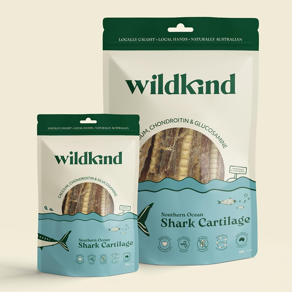 Wildkind Air Dried Shark Cartilage 500g – Natural Australian Dental Chews for Dogs Dog treats Wildkind