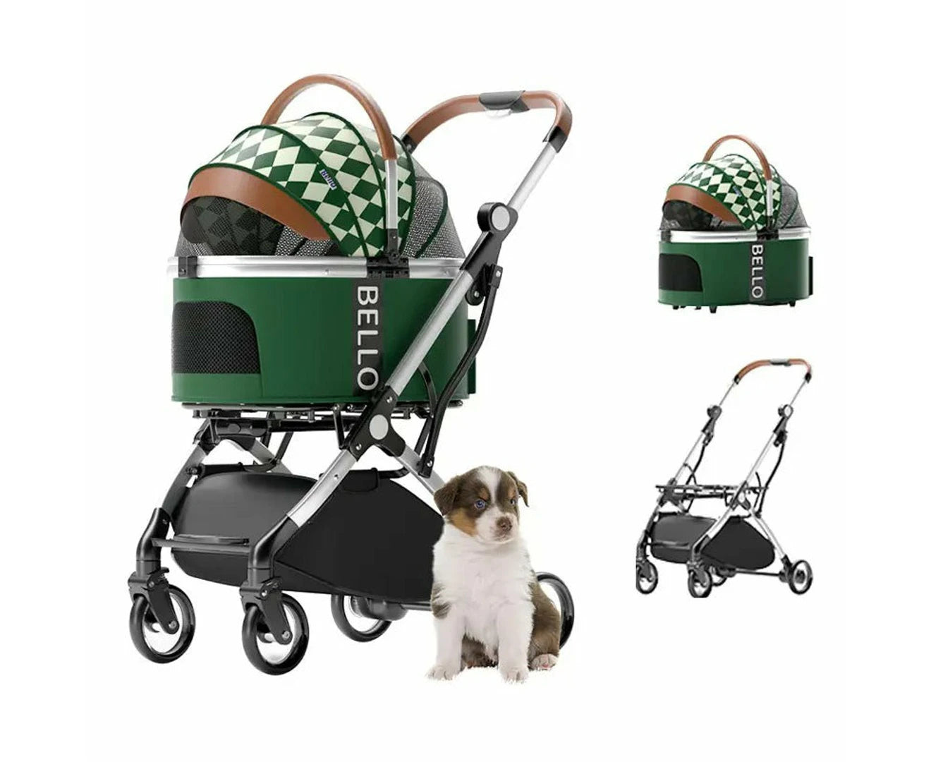 Bello Lux-Green Check Pet Care > Dog Supplies > Dog Carriers & Crates fur king
