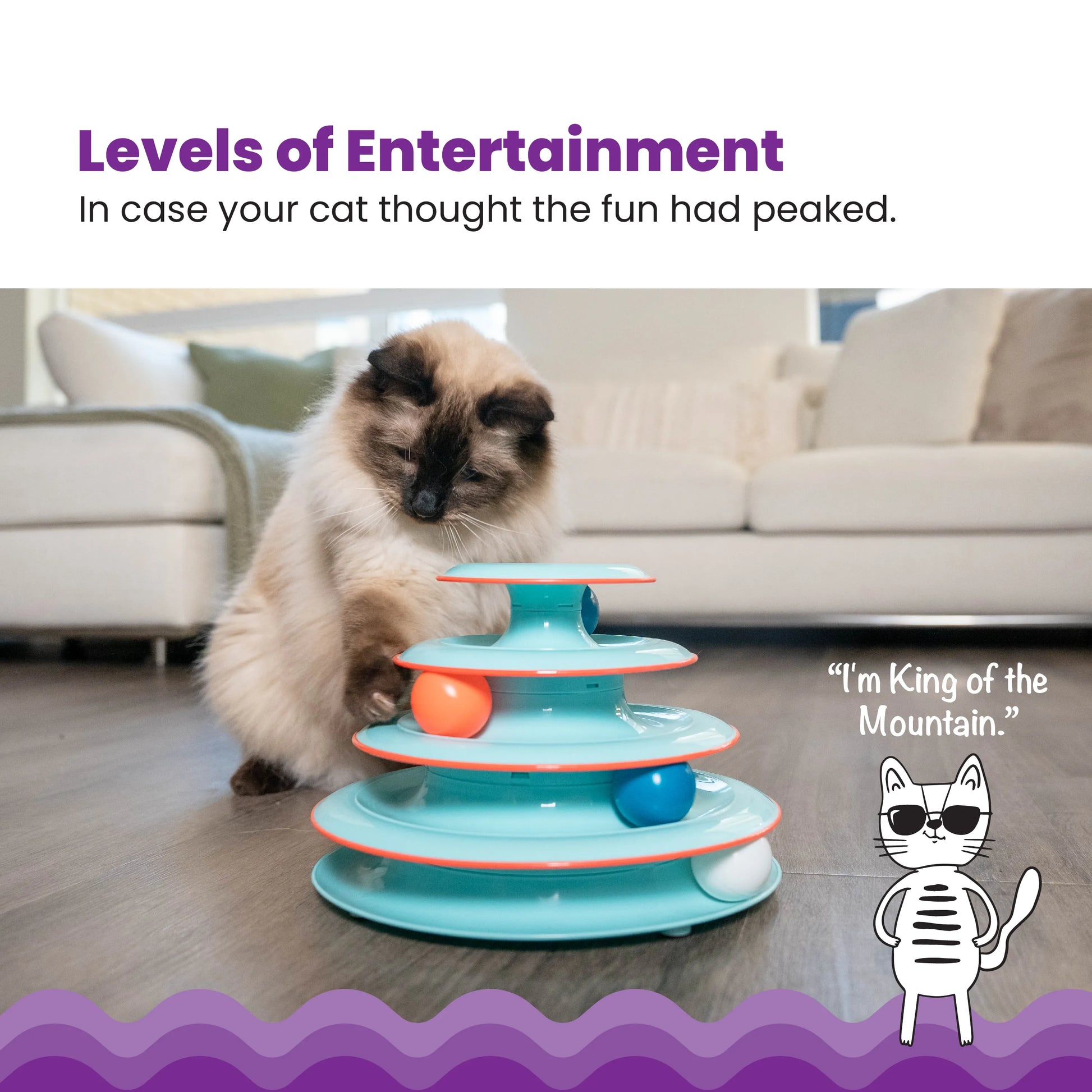 CATSTAGES CAT CHASE MEOWTAIN BLUE Cat toy Petstages